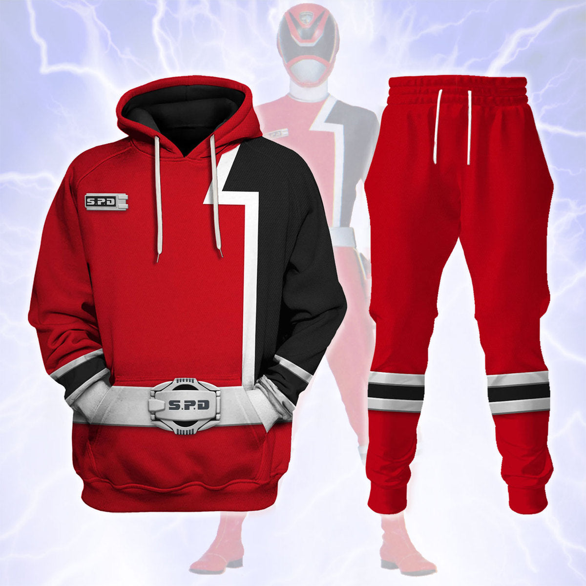 S.P.D Red Ranger cosplay track suit 