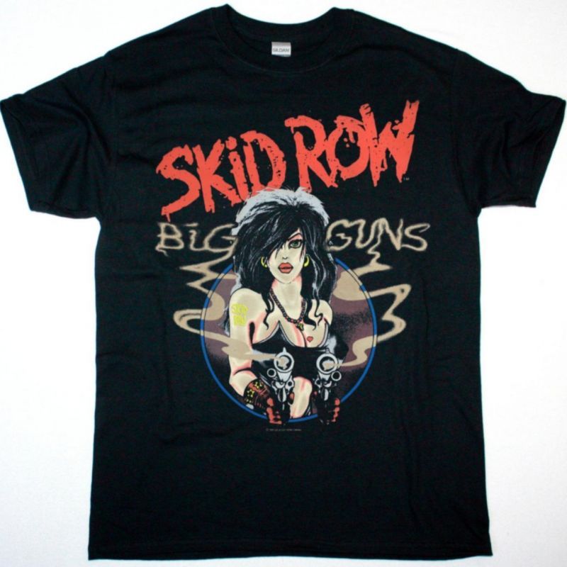 SKID ROW BIG GUNS NEW BLACK T-SHIRT