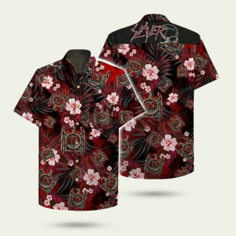 SLAYER BAND ALOHA BEACH SUMMER HAWAIIAN SHIRT