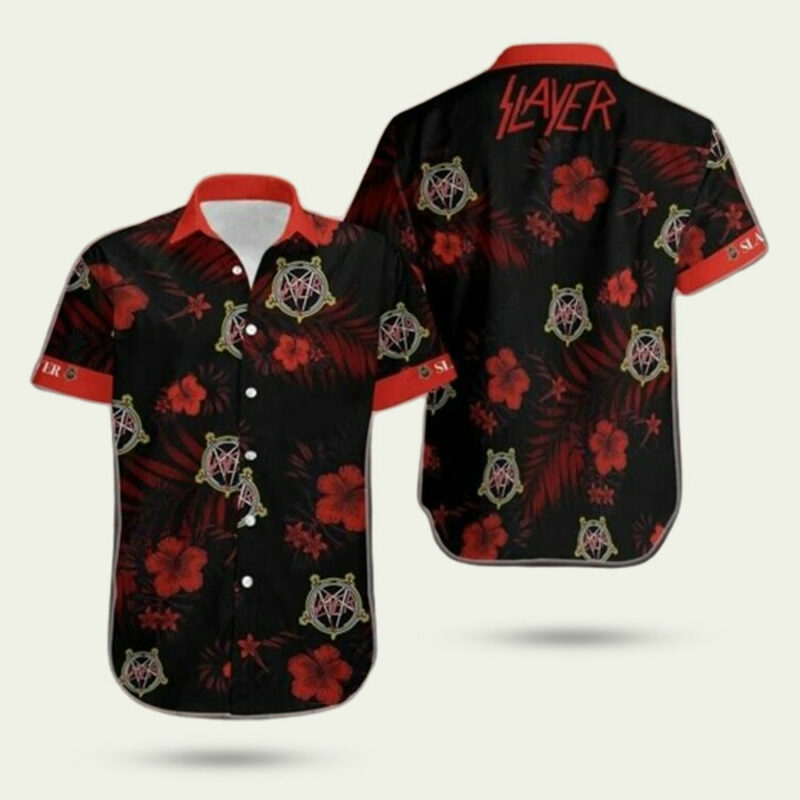 SLAYER BAND FLOWER HAWAIIAN SHIRT