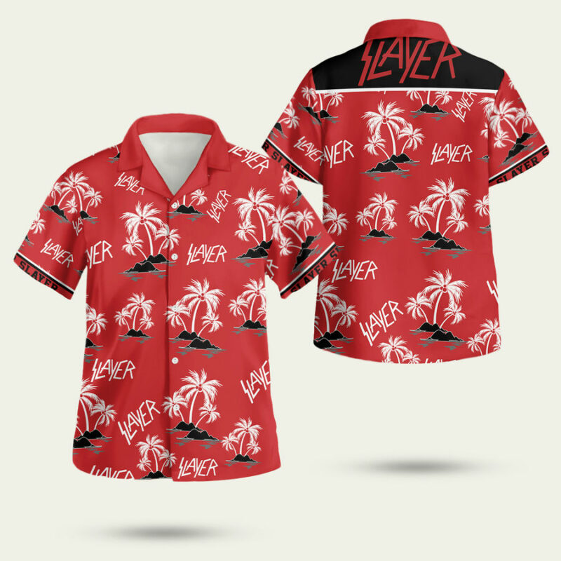 SLAYER COCONUT TREE PATTERN HAWAIIAN SHIRT