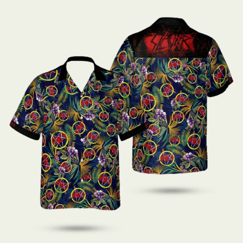 SLAYER FLOWER PATTERN HAWAIIAN SHIRT