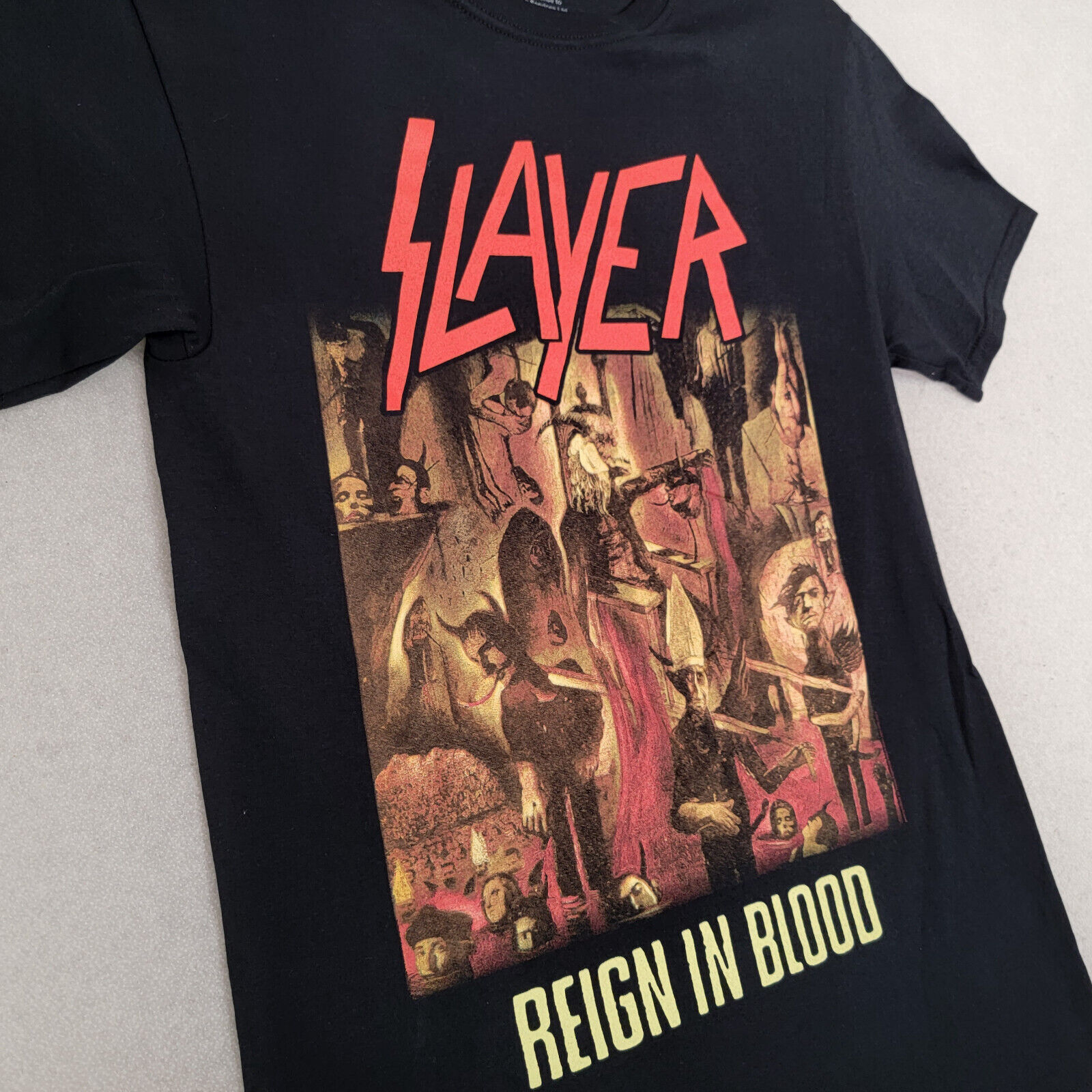 SLAYER REIGN IN BLOOD T Shirt Mens MEDIUM M BLACK 80s THRASH METAL ALBUM ART NWT