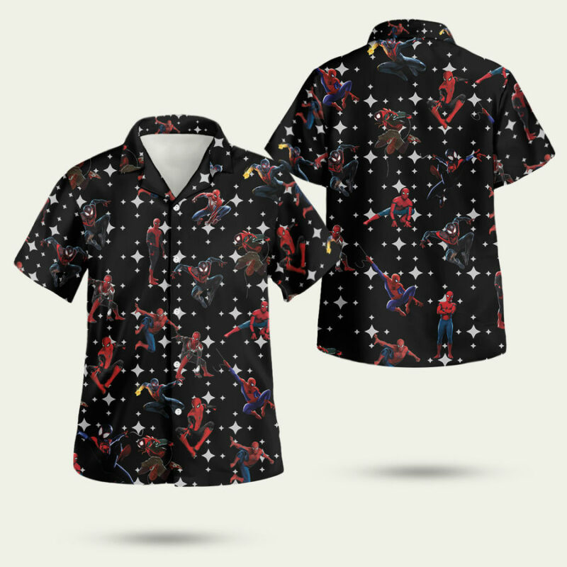 SPIDER MAN BLACK HAWAIIAN SHIRT