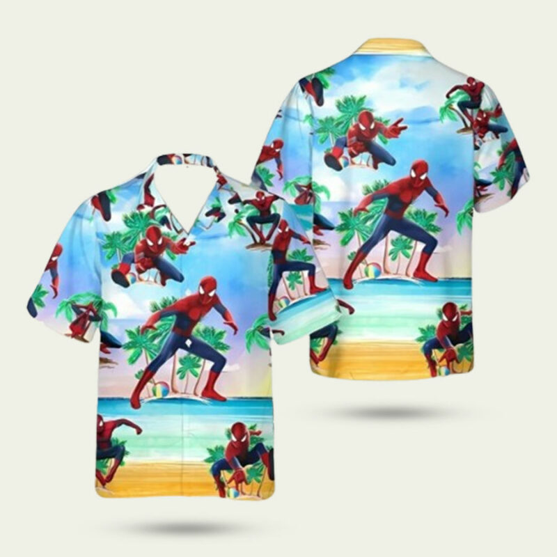 SPIDER MAN COCONUT PATTERN HAWAIIAN SHIRT