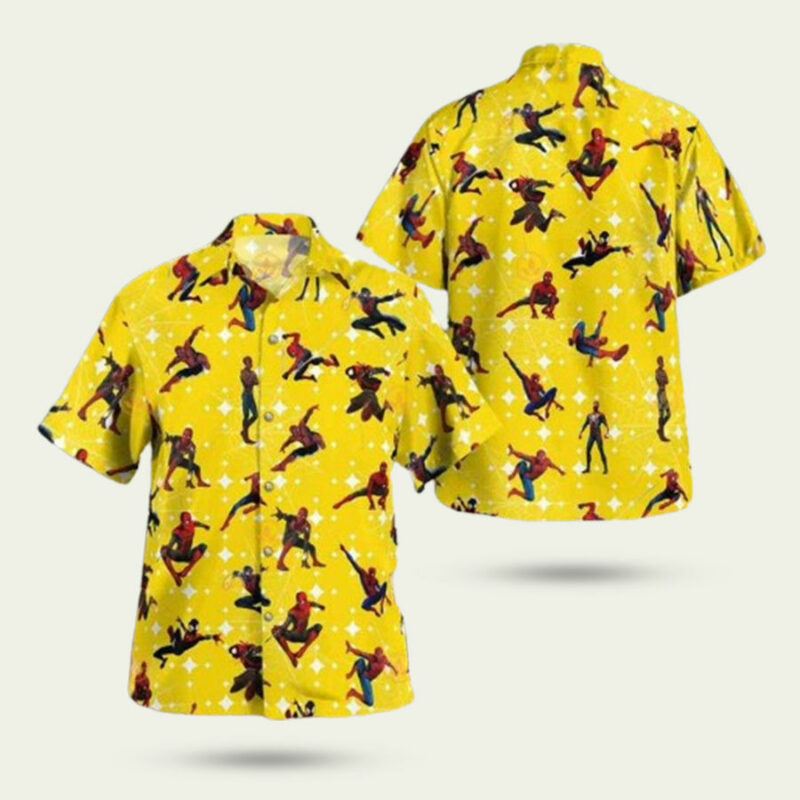 SPIDER MAN YELLOW PATTERN HAWAIIAN SHIRT