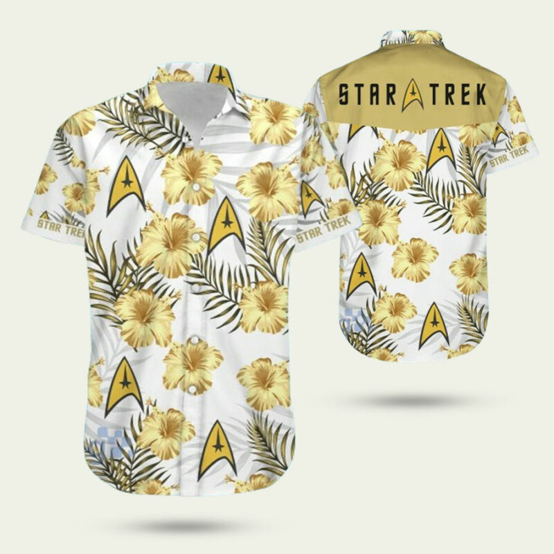 STAR TREK LOGO HIBISCUS PATTERN HAWAIIAN SHIRT