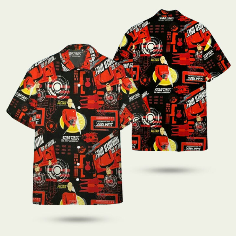 STAR TREK THE NEXT GENERATION RED TEAM HAWAIIAN SHIRT