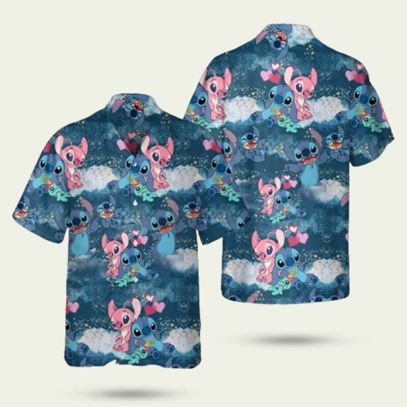 STITCH AND ANGEL CARTOON LILO AND STITCH HAWAIIAN SHIRT