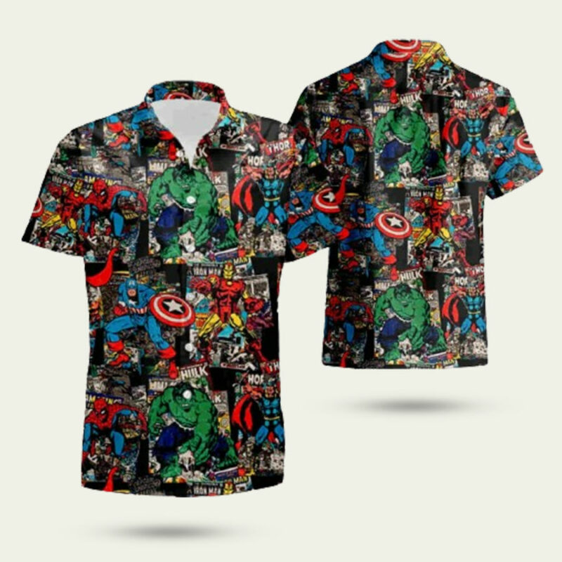 SUPER HEROS MARVEL HAWAIIAN SHIRT 2