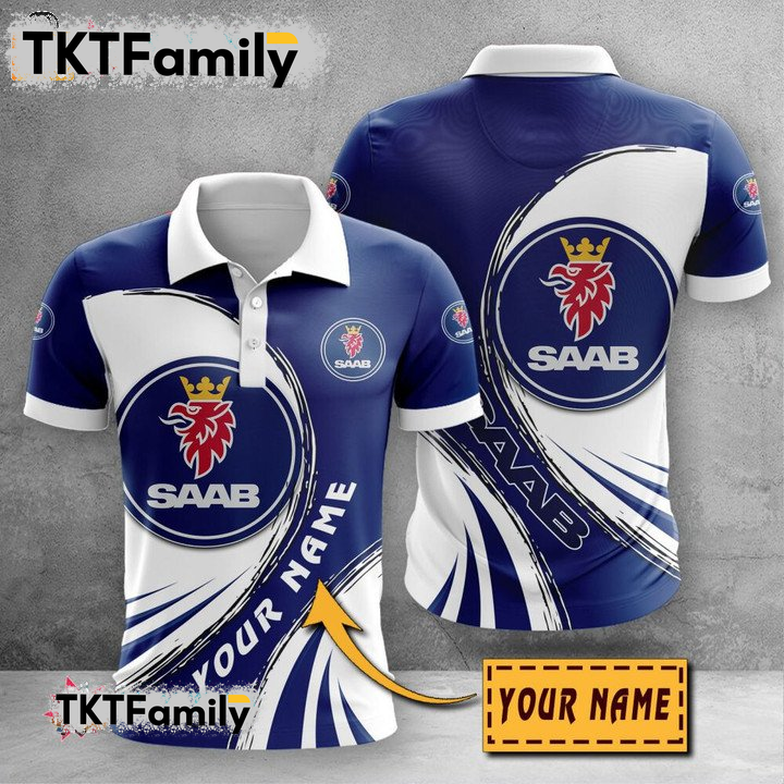 Saab Automobile Custom Name 3D Polo Shirt TKT Familys