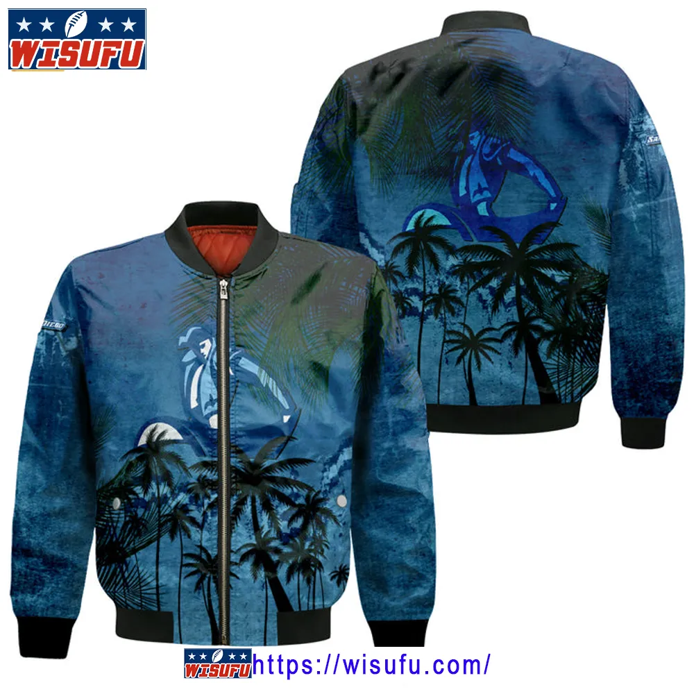 San Diego Toreros Coconut Tree Tropical Grunge Bomber Jacket