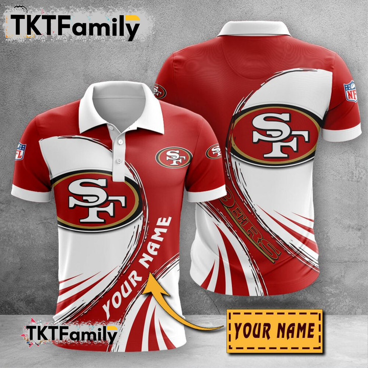 San Francisco 49ers Custom Name 3D Polo Shirt TKT Familys
