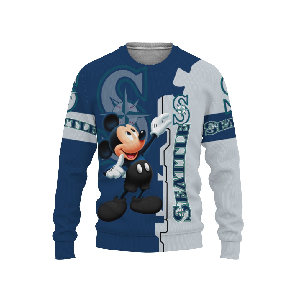 Seattle Mariners Mickey Mouse Champions Football-3D Sweatshirt