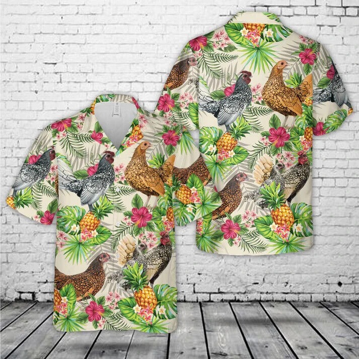 Sebright Rooster Unisex Hawaiian Shirt, Gift For Men And Women, S-5XL US Size