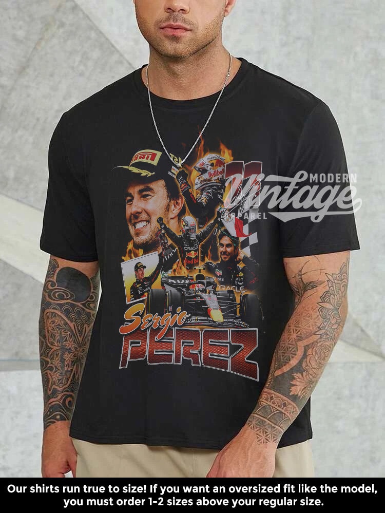 Sergio Perez Shirt, Formula One shirt, Classic 90s Graphic Tee, Unisex, Vintage Bootleg, Gift, Retro