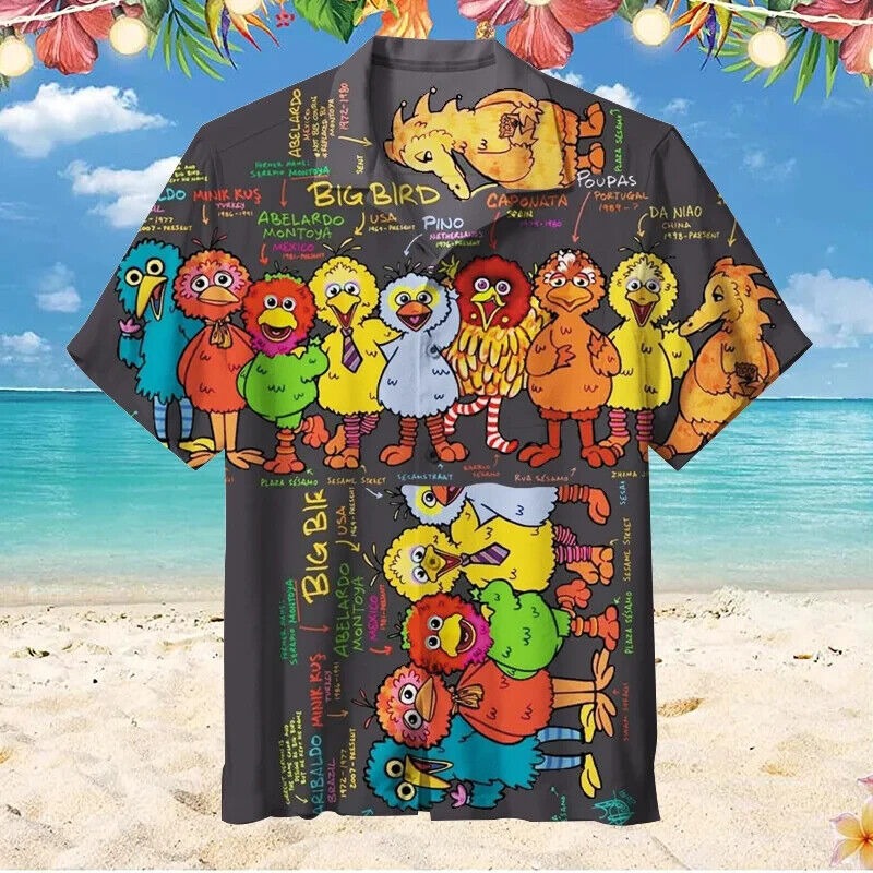 Sesame Street BIG B HAWAIIAN SHIRT, S-5XL US Size, Limited Edition Gift For Fans