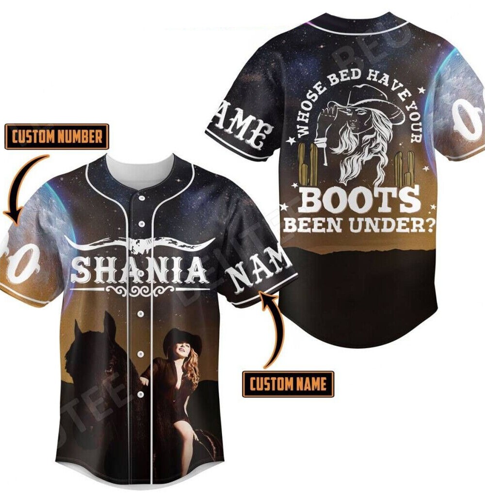 Shania Twain Queen Of Me World Tour 2023 Personalized Baseball Jersey Shirt S-5X Black