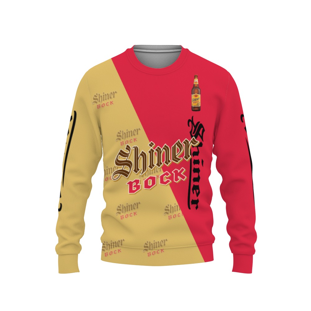 Shiner Bock Beers Beers And Whiskey Pattern Logo-3D Sweatshirt