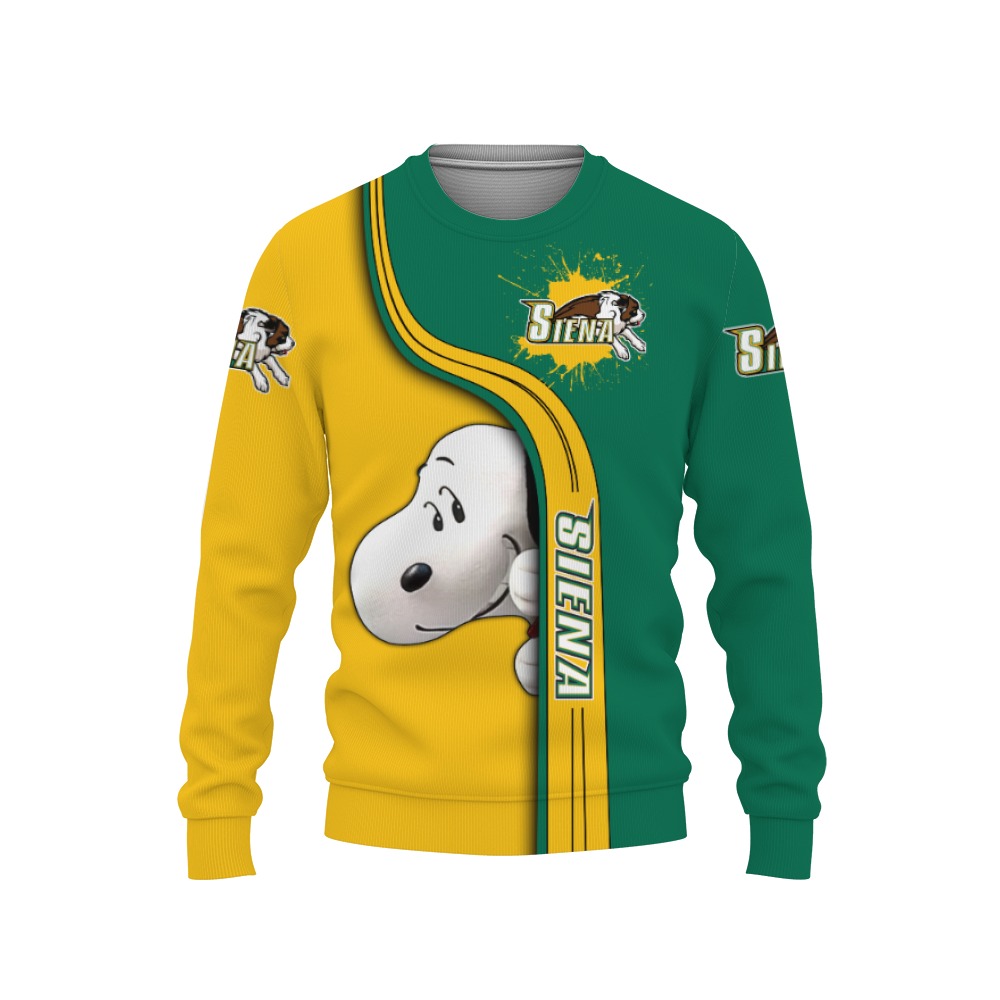 Siena Saints Snoopy Sports Football Shirt-3D Sweatshirt