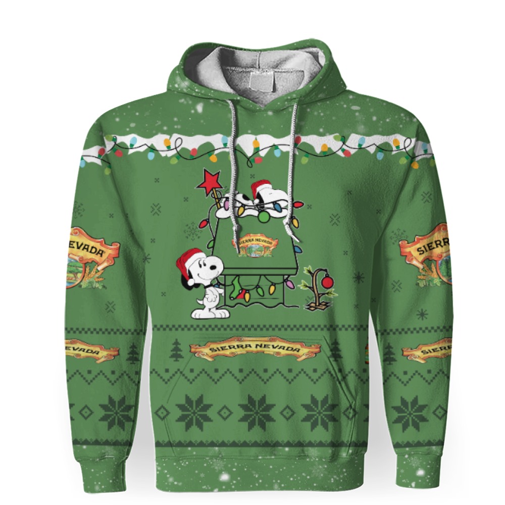 Sierra Nevada Beers American Whiskey Beers Merry Christmas, Snoopy House Cute Fan Gift-3D Unisex Hoodie