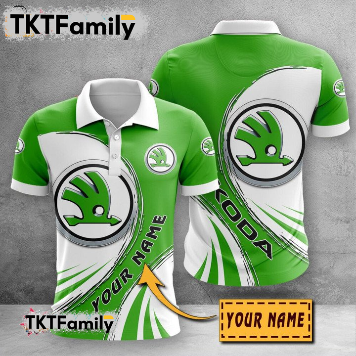 Skoda Custom Name 3D Polo Shirt TKT Familys