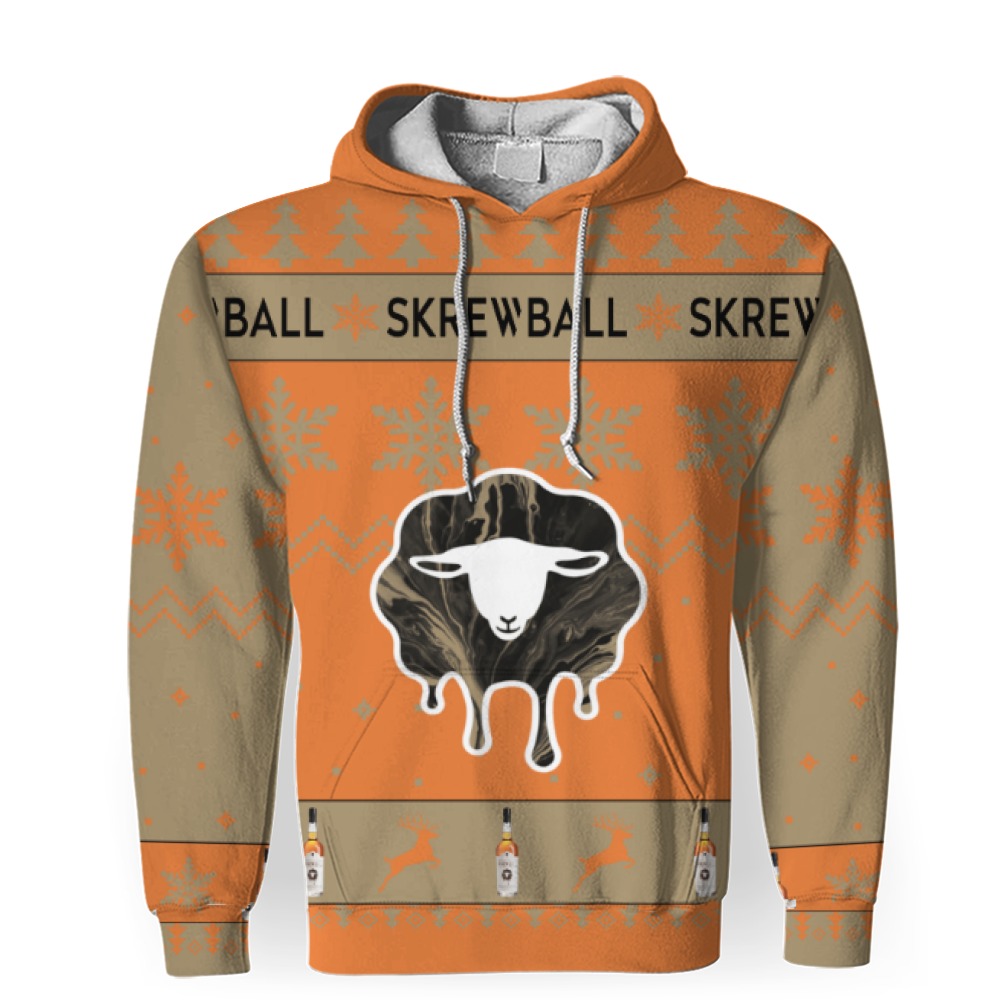 Skrewball Whiskey Merry Christmas Unisex Gift Fan-3D Unisex Hoodie