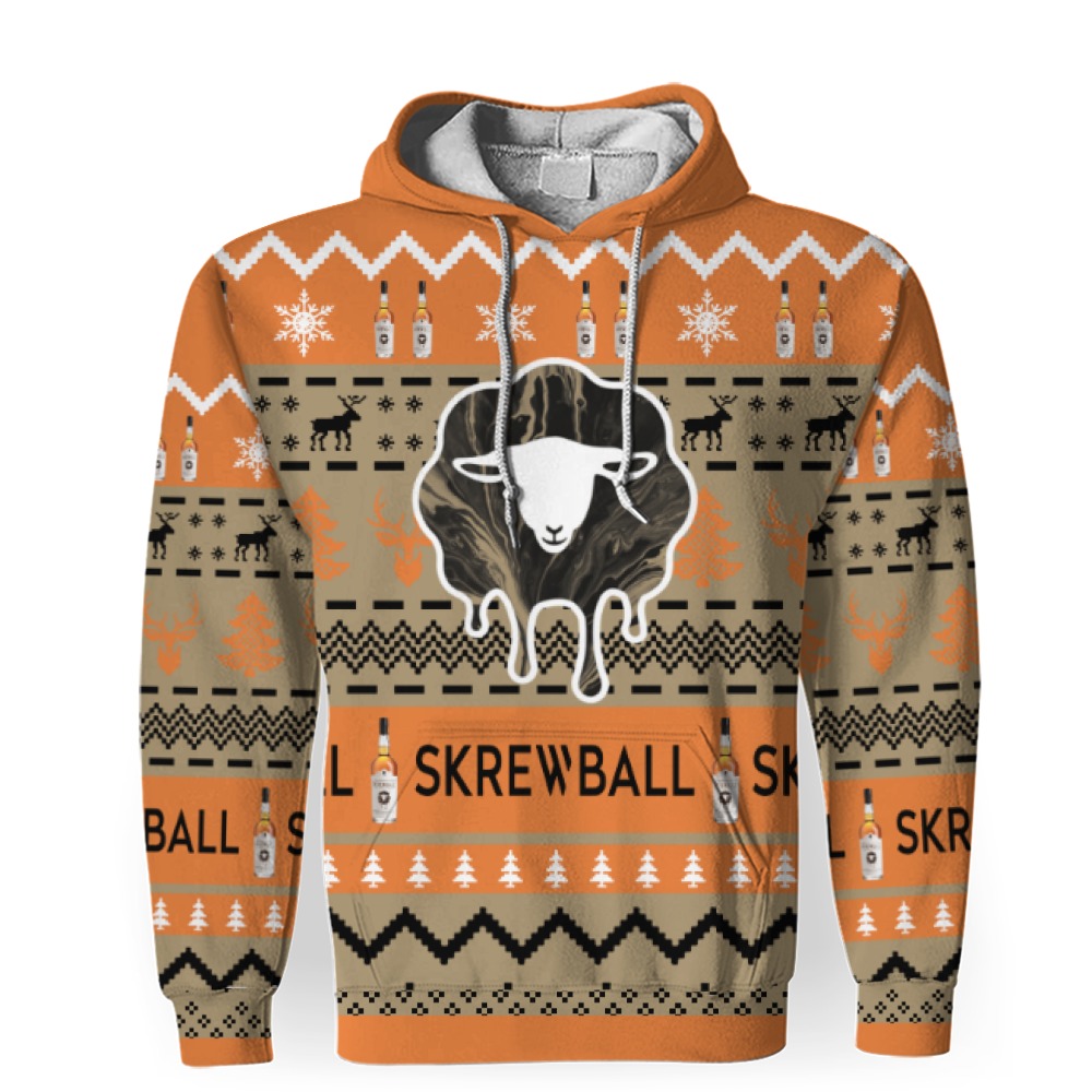 Skrewball Whiskey Shirts For Men With Vintage For Sale-3D Unisex Hoodie