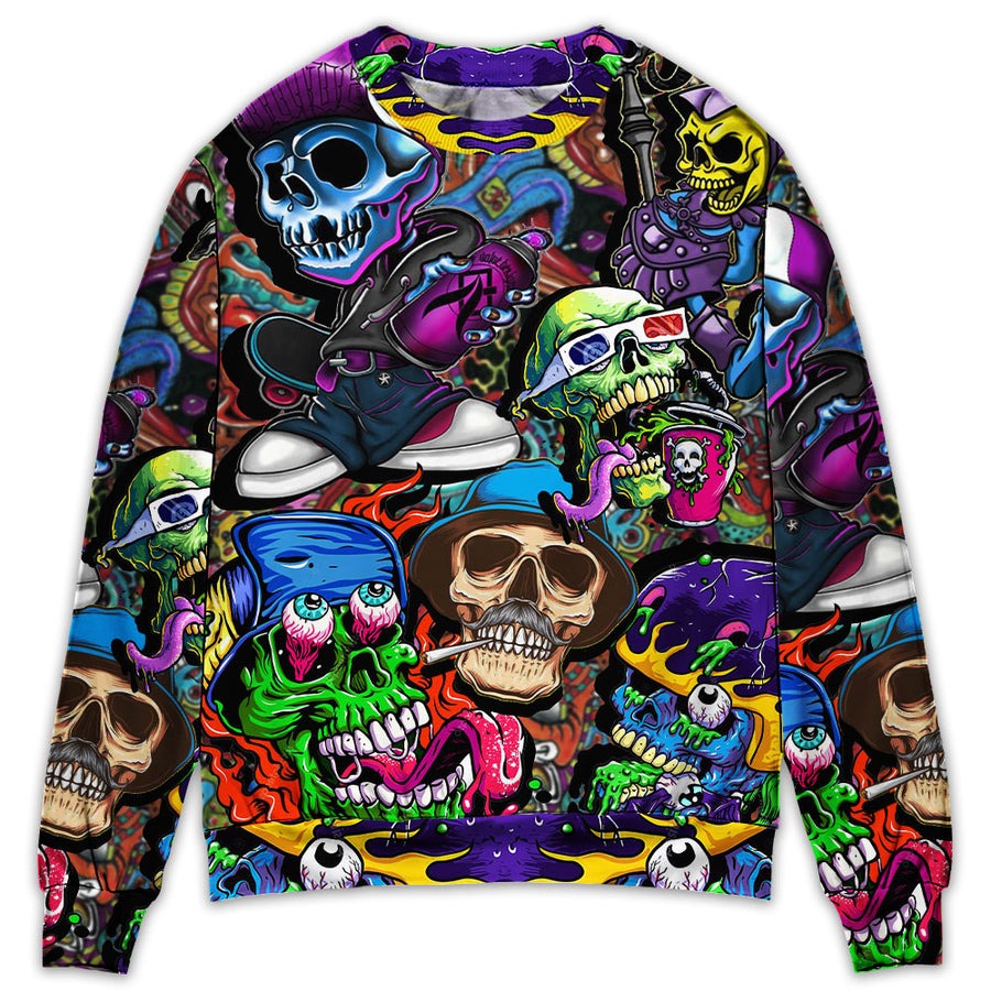 Skull Colorful Mix Style - Sweater - Ugly Christmas Sweater