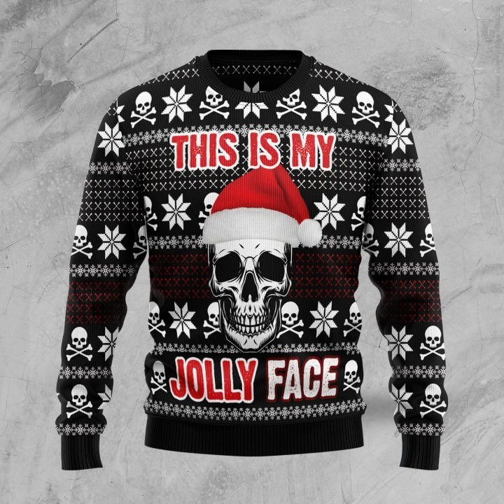 Skull Jolly Face Ugly Christmas Sweater