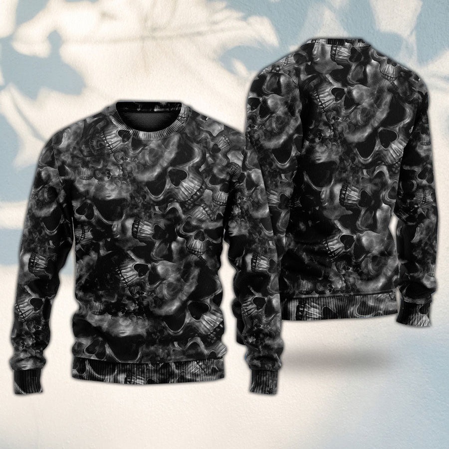 Skull Life's True Face Is The Skull - Sweater - Ugly Christmas Sweaters