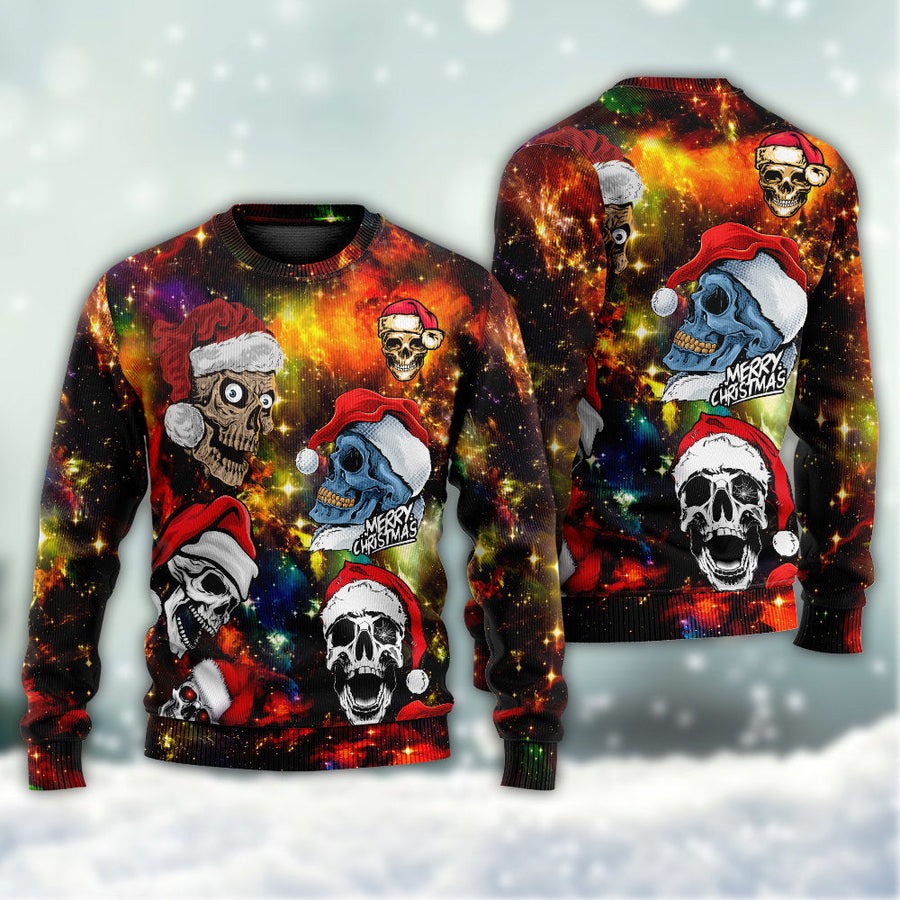 Skull Love Christmas Funny - Sweater - Ugly Christmas Sweaters