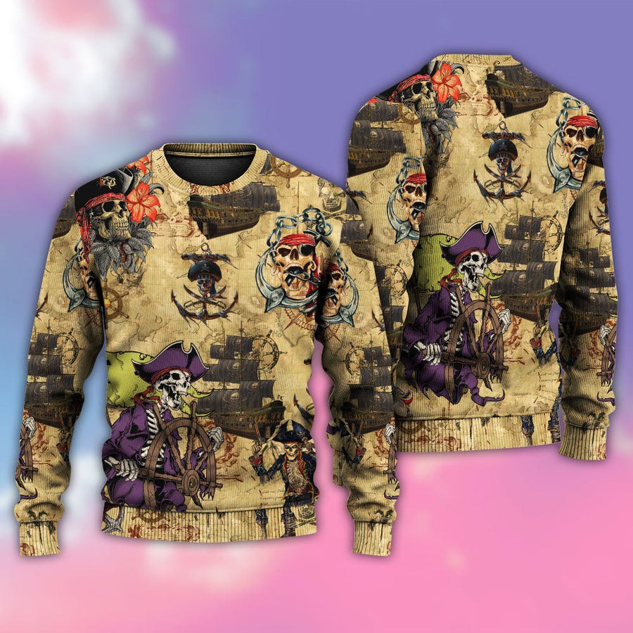 Skull Pirate So Scary - Sweater - Ugly Christmas Sweaters