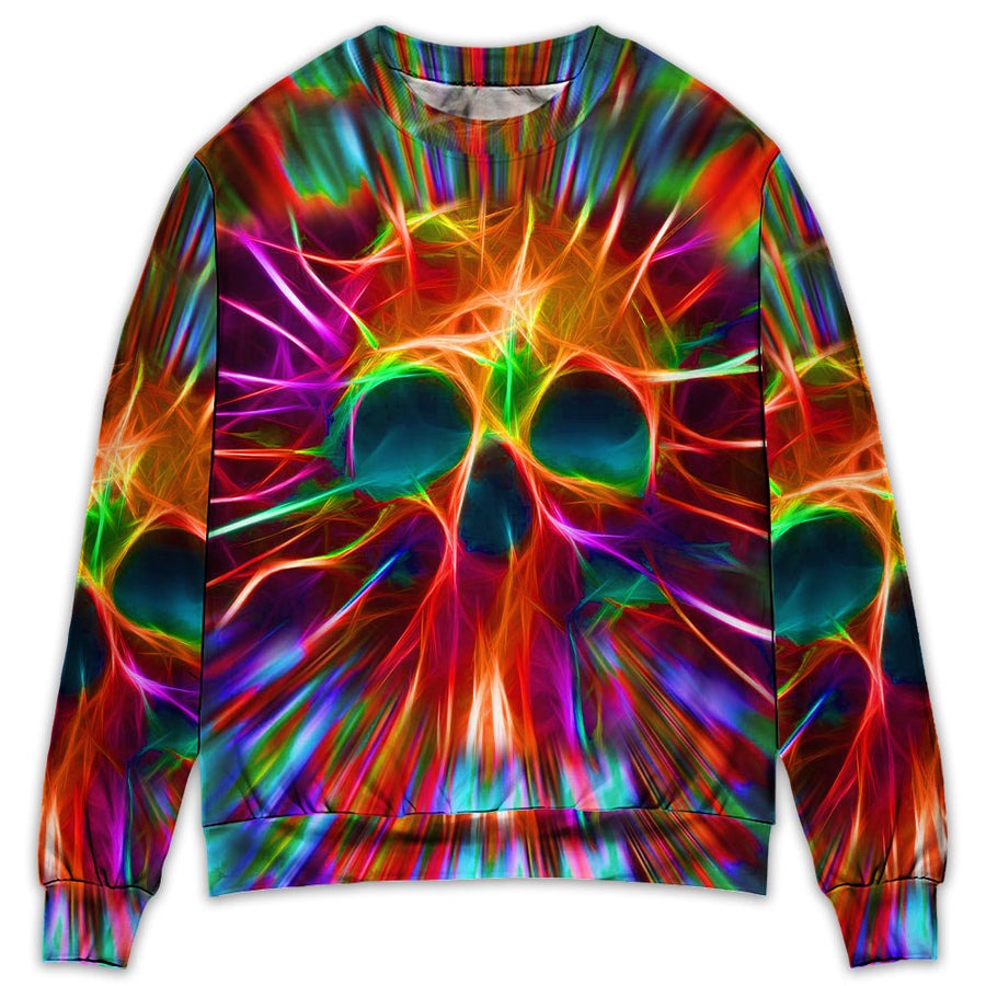 Skull Rainbow Color Love Style - Sweater - Ugly Christmas Sweater