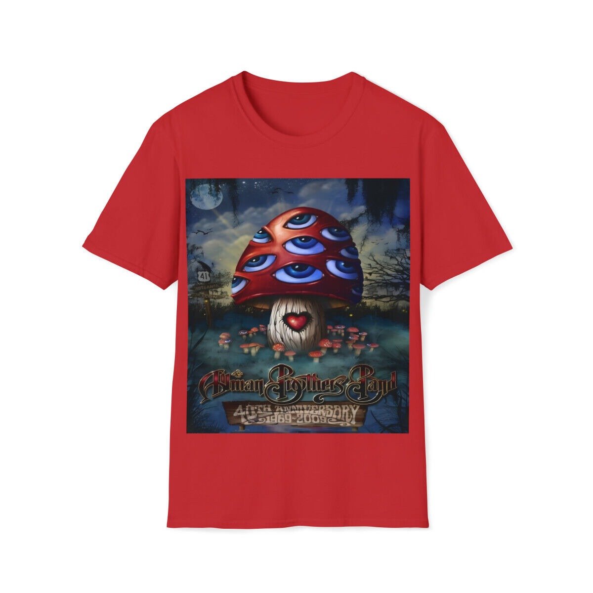 Soft Cotton T-Shirt. The Allman Brothers Band Red