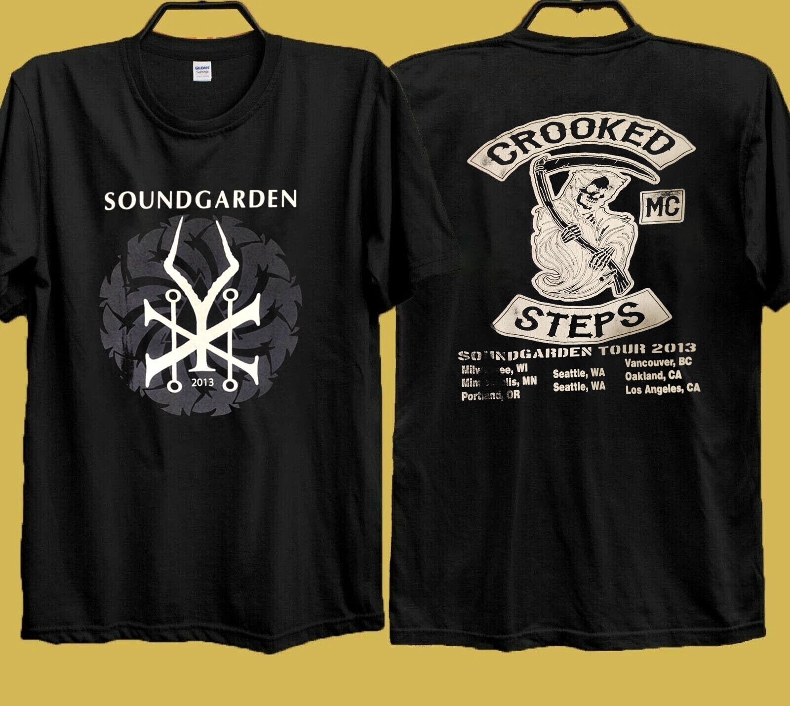 Soundgarden 2013 Tour black short sleeve T shirt Heavy cotton reprint