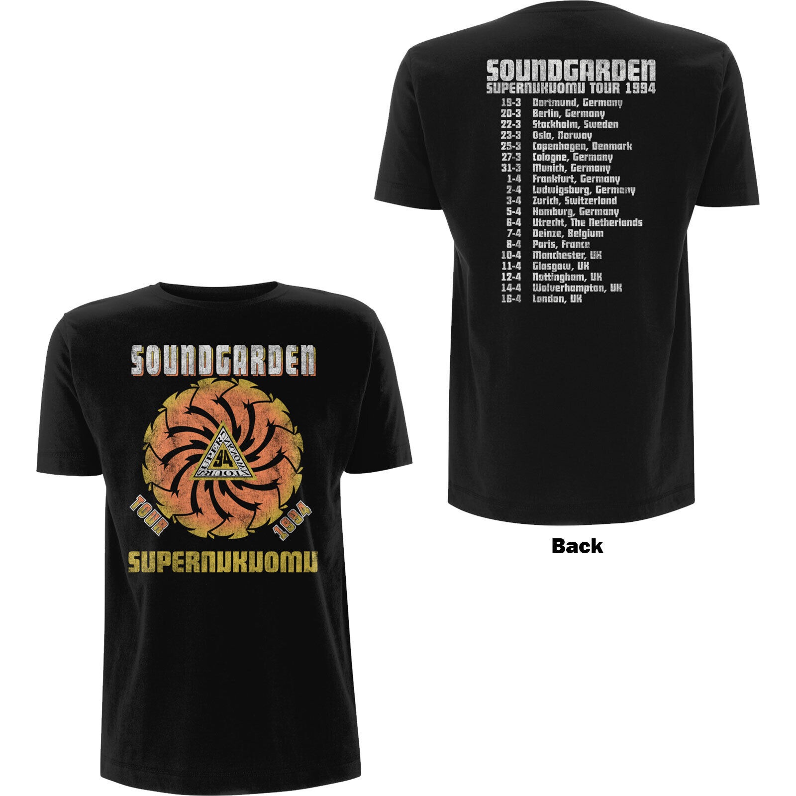 Soundgarden Superunknown Tour '94 Official Merchandise T-Shirt