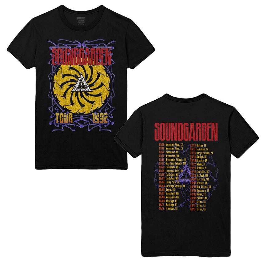 Soundgarden Tour 1992 2 sided basic black Unisex T shirt