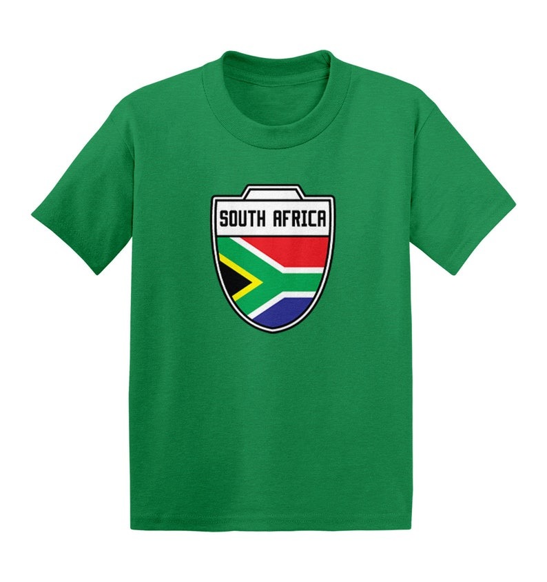 South Africa Soccer Crest Kid's T-Shirt - Country Pride Proud Heritage Nationality Compete World Competition Represent Futbol Sports