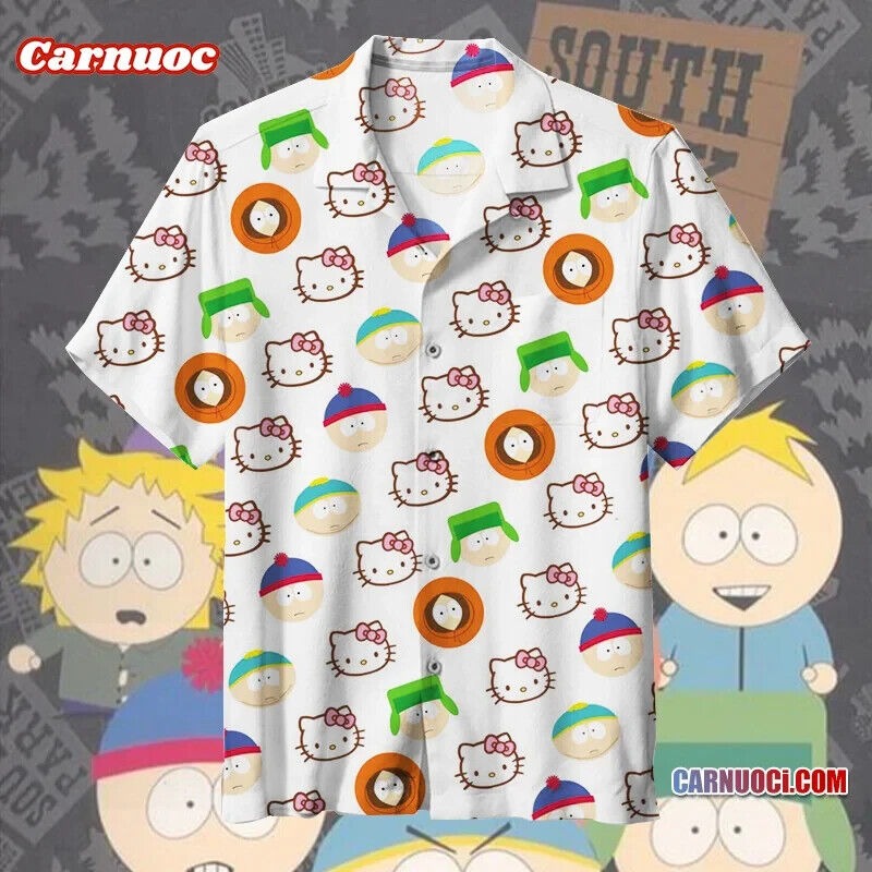 South Park & Hello- HAWAIIAN SHIRT, S-5XL US Size, Limited Edition Gift For Fans