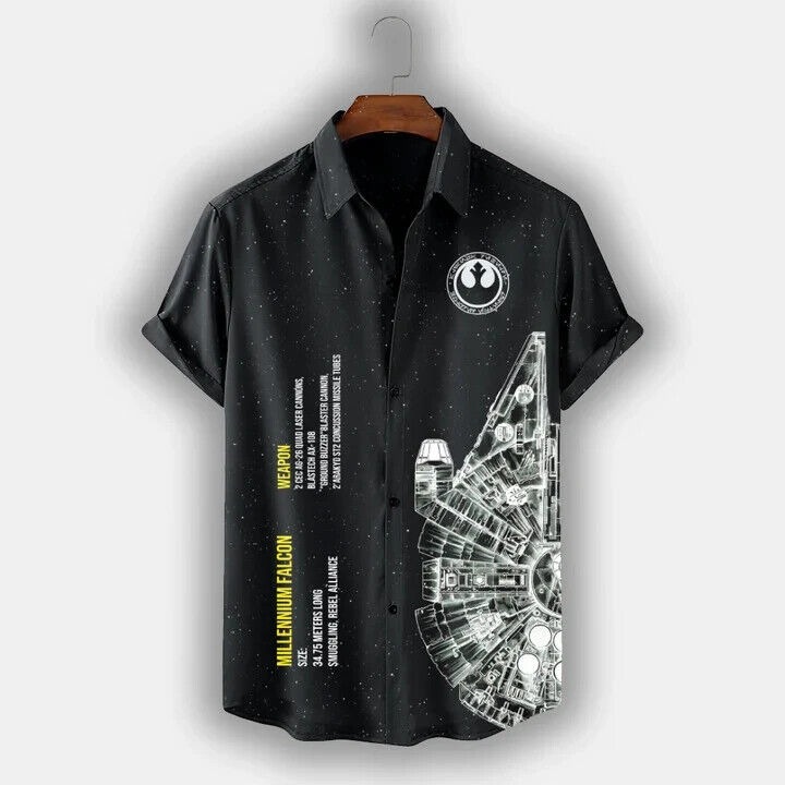 Spaceship 3D Hawaiian Shirt SW-10014, Gift For Men, Birthday Gift, S-5XL US Size