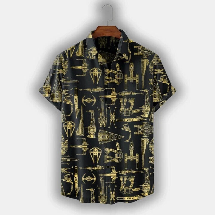 Spaceship 3D Hawaiian Shirt SW-10016, Gift For Men, Birthday Gift, S-5XL US Size