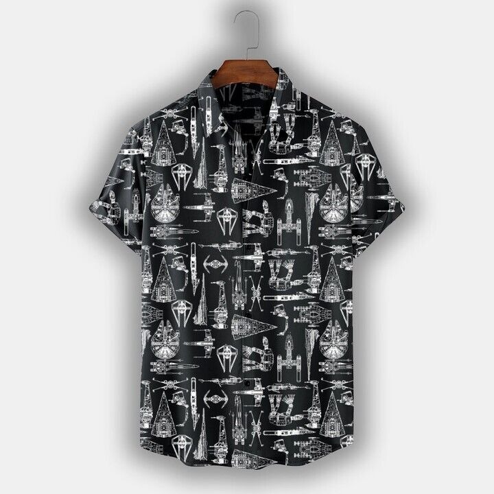 Spaceship 3D Hawaiian Shirt SW-10017, Gift For Men, Birthday Gift, S-5XL US Size