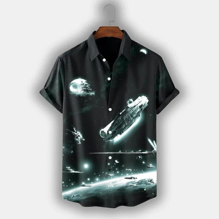 Spaceship 3D Hawaiian Shirt SW-10046, Gift For Men, Birthday Gift, S-5XL US Size