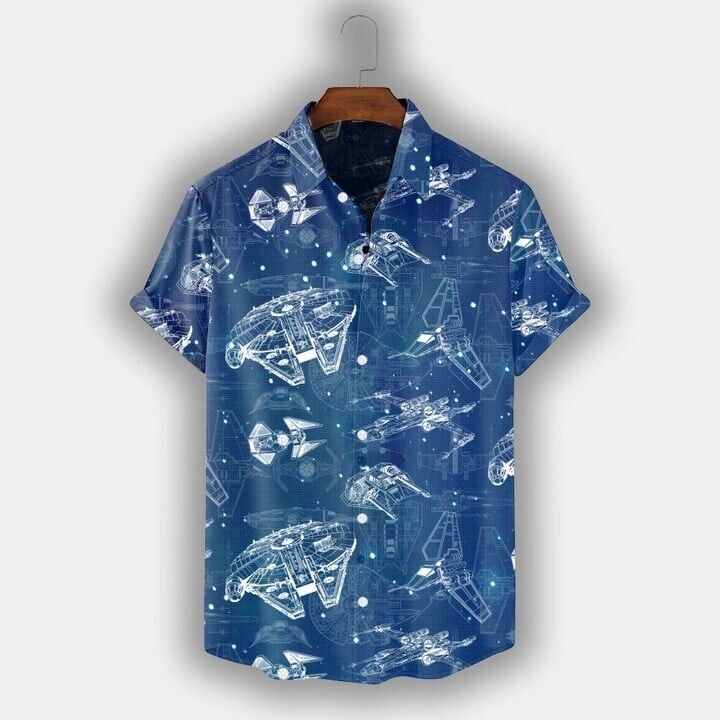 Spaceship Hawaiian Shirt SW-10048, Gift For Men, Birthday Gift, S-5XL US Size