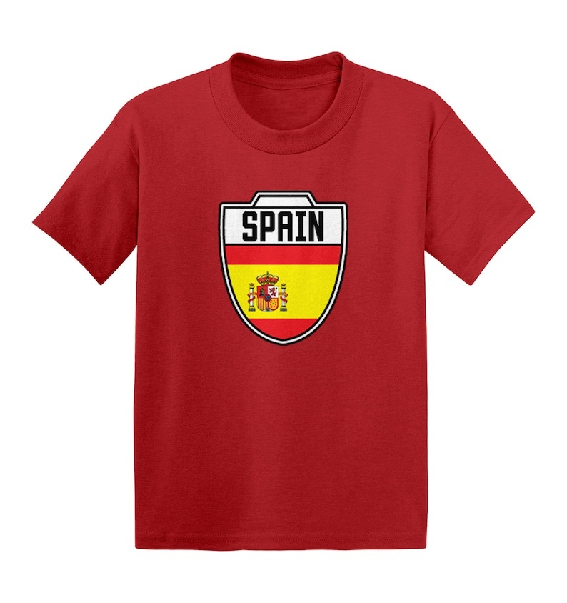 Spain Soccer Crest Kid's T-Shirt - Country Pride Proud Heritage Nationality Compete World Competition Represent Futbol Sports