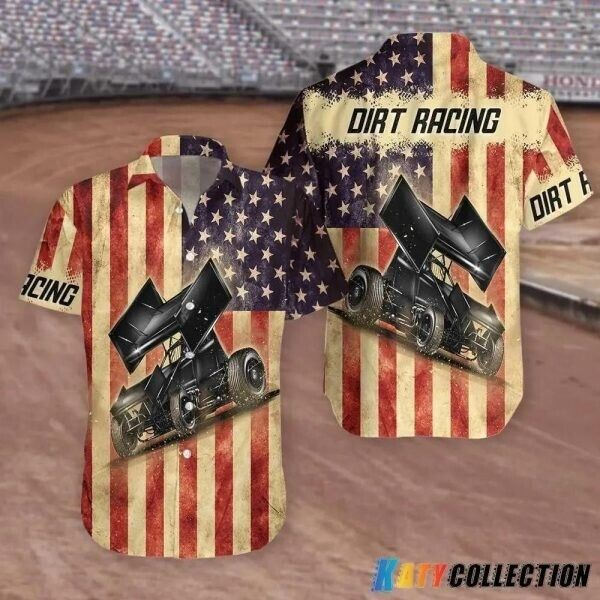 Sprint Car American Flag Hawaiian Shirts, Gift For Men, Gift For Fans, S-5XL