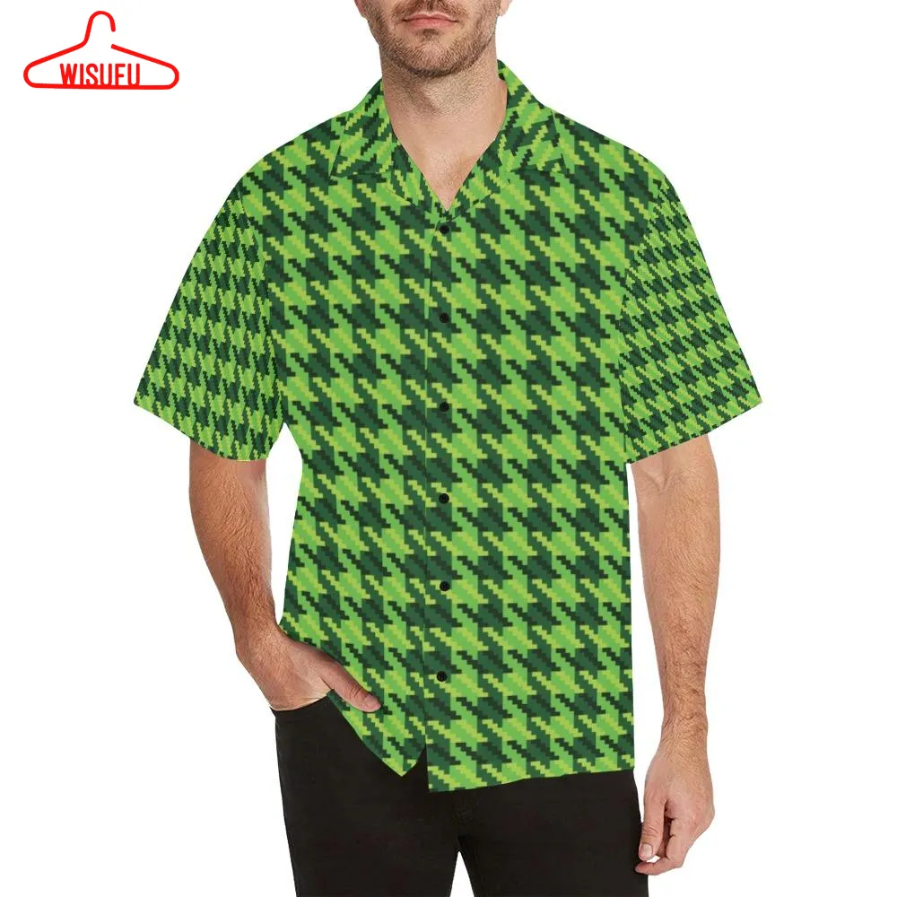 St Patricks Day Houndstooth Pattern Print Lks301 Hawaiian Shirt, Saint Patrick's Day Gift Ideas, New Fashion Gifts Vtbl68512