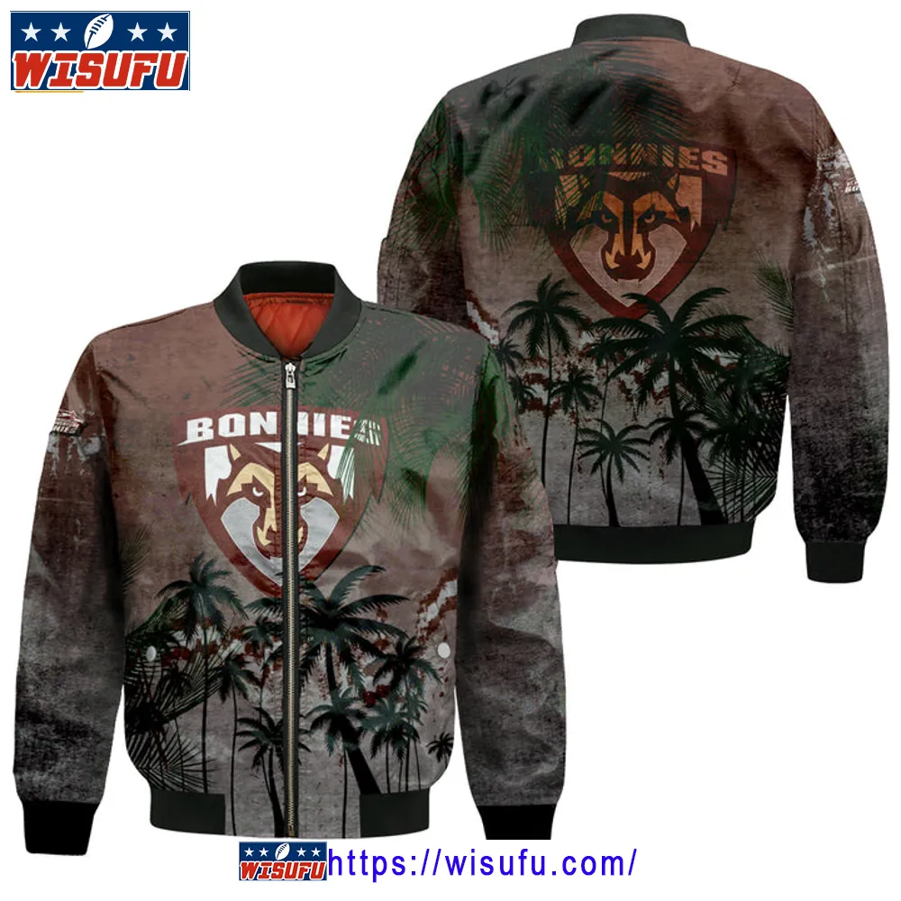 St. Bonaventure Bonnies Coconut Tree Tropical Grunge Bomber Jacket