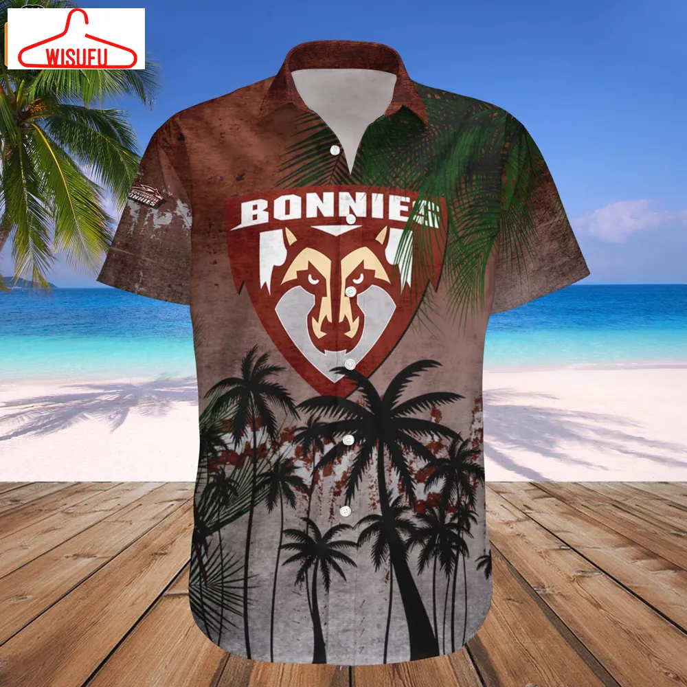 St. Bonaventure Bonnies Coconut Tree Tropical Grunge Hawaiian Shirt, New Fashion Gifts